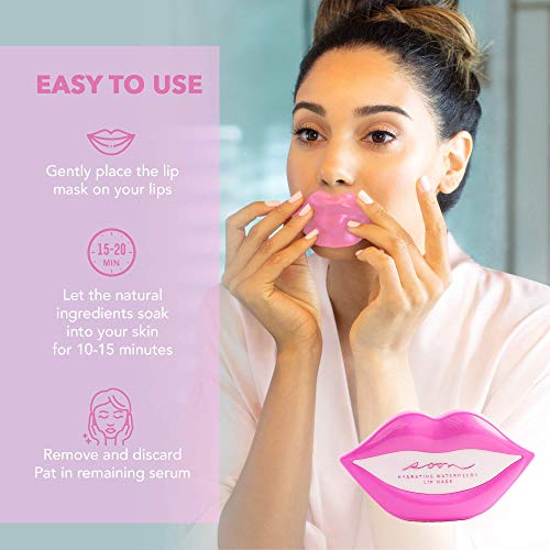 Lip Mask For Soft Lips, Watermelon Mask For Lip Care, Korean Skin Care Lip Treatment, Collagen Mask For Lip Hydration, Lip Masks With Aloe Vera (20 Sheets) - Soon Skincare #TOP5