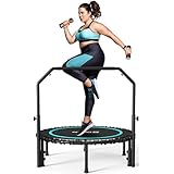 BCAN リバウンダートランポリン 大人用 40インチ フィットネス トランポリン バンジー付き U字型 調節可能なフォームハンドル 安定して静か 屋内 屋外トレーニング - ブルー - 2025