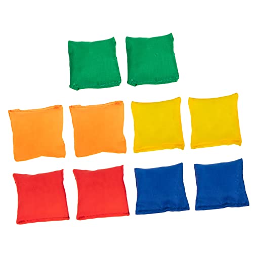 Kisangel 10pcs Boys and Girls Carnival Bean Bag Toss Game Sandbag Toys for Party Throwing Bean Bags Bright Patterns for Children's Play