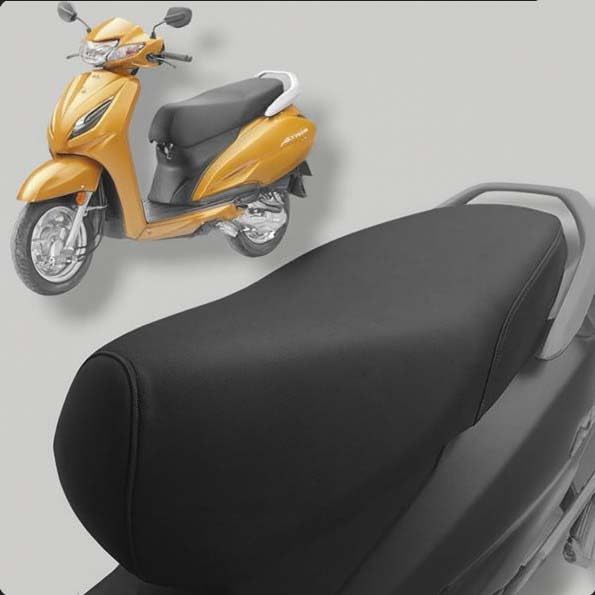 Image of Premium Water Resistant Seat Cover for Activa 3G Durable Black Stretchable Scooty Seat Protection Cover Design (Black - 7)