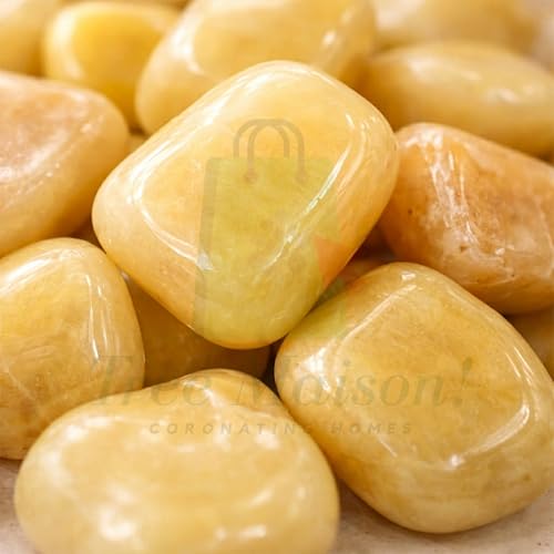 Image of Yellow-Zade Tumble Stone | 50 gm Tumbled Gemstones | Reiki Healing Stones | Home Decor Pebbles | Aquarium Gravel | Garden & Table Decor