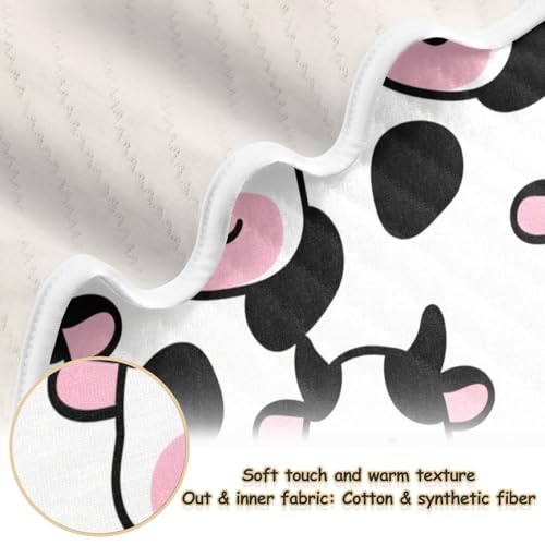 Custom Cute Cow Black White Pink Blanket for Soft para personalizar cat Baby Blanket with Name for Newborns, Infants, & Toddlers 30x40in cobijas para personalizadas2