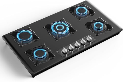 Nafewin Gas Cooktop 36 Inch, 5 Burner Gas Stove Top Built-in