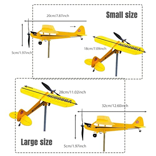 Uvoggfua Piper J3 Cub Airplane Weathervane,2023 New Airplane Wind Spinner Metal Weathervane Windmill,Airplane Weather Vane For Sheds Yard Garden Patio Lawn,Flight Lovers Gifts (Size : 32 * 28Cm) #TOP2