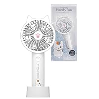 スタンドファン ホワイト/ブラック リモコン付き 充電式ミニハンディファン《plus+more》 スタンド＆ネック
