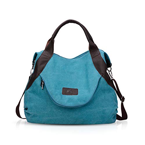 Sacs à bandoulière pour femmes WolFum gris sac à main rétro fourre-tout en toile décontracté