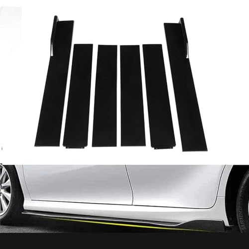 Falda lateral universal de ABS negro para coche con 6 piezas de alta dureza 2