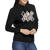 Customized Cool Casual Noraggami Hiyori Iki Yato Yukine Anime Womens Hoodie Long Sleeve Pullover Sweatshirt for Women Autumn Winter Warm Sweaters Tops Black Small