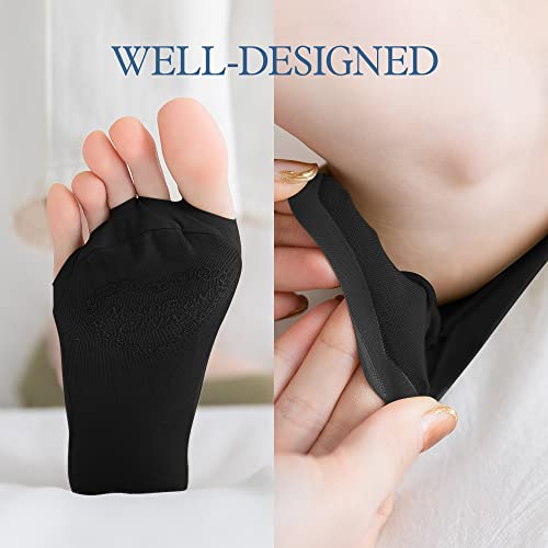 Womens Peep Toe Socks 9 Pairs No Show Ice Silk Open Toe Socks Breathable Invisible Socks Non Slip For Flats High Heels Summer,Multicolor #TOP2