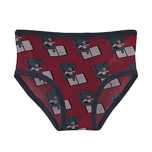 KicKee Pants Printed Girls Underwear, Incredibly Soft Girl Panties, Snug Fit, All Day Wear (Wild Strawberry Dog Ate My Homework - M-8/10)