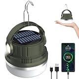 Linterna de Cámping Recargable, Lampara de Emergencia Solar 6 Modos