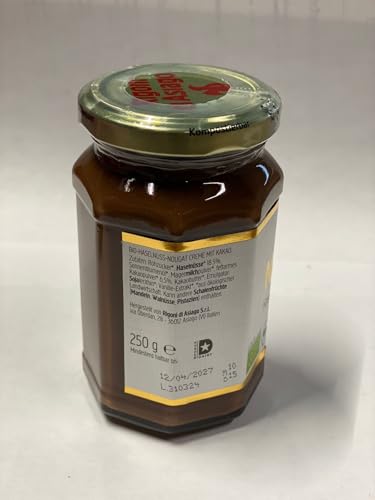 Rigoni di Asiago - Nocciolata - 1x 250g, Nuss Nougat Creme, Haselnusscreme ohne Palmöl, Nuss Nougat Creme ohne Palmöl, Leckerer Brotaufstrich