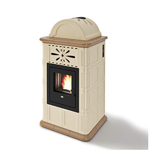 Pelletofen Maiolica Rosy EVA Calor 13 kW, Haselnuss