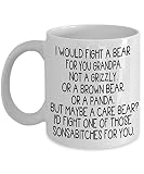 NA Tasse de café de Grand-père - Je Marche à Travers Le feu pour toi Grand-père - idée Cadeau pour Grand-père Frome Petite-Fille, Tasse de thé de Petit-Fils Noël Noël 11oz