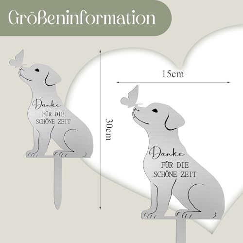 Namalu Hund Gedenkstein Outdoor Grabschmuck Metal Grabplatte mit Gravur Wetterfest Gedenktafel Draußen Schieferplatte Deko für Tiere Grab Erinnerung Hund Trauer Geschenk für Tierbesitzer (Hund)