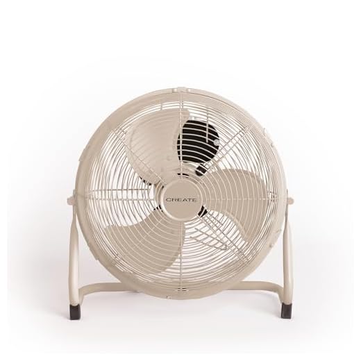 CREATE / AIR FLOOR RETRO/Ventilador industrial de suelo Arena/Ventilador 12 pulgadas,flujo de aire potente, 3 velocidades,silencioso,ligero, patas antideslizantes, 55W