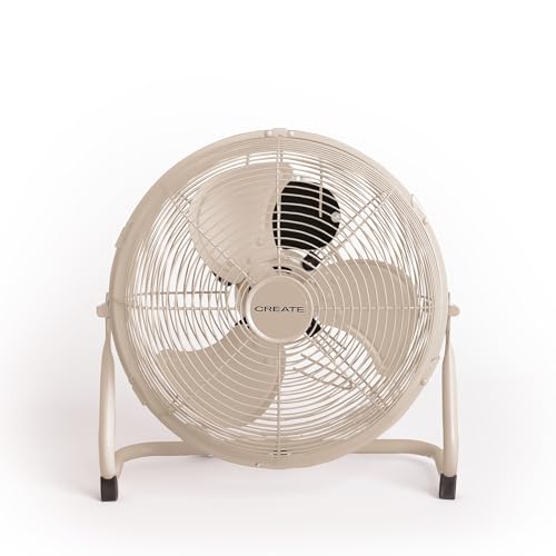 CREATE / AIR FLOOR RETRO/Ventilador industrial de suelo Arena/Ventilador 12 pulgadas,flujo de aire potente, 3 velocidades,silencioso,ligero, patas antideslizantes, 55W