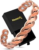 MagnetRX® bracciale rame uomo e bracciale rame donna – Braccialetto Magnetico Puro – Design Aperto e Regolabile – Confezione Regalo Inclusa (Taglia M e L)