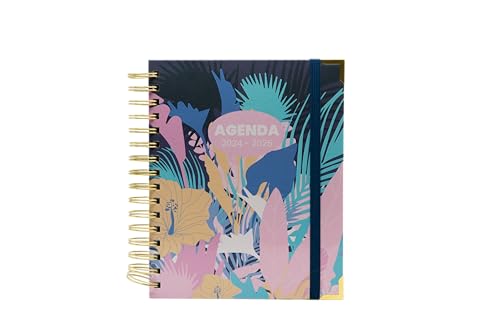 Candance Schülerkalender 2024-2025, Tag- und Jahresplaner, Premiumeinband, Jahresplaner mit 1 Tag pro Seite und Monatstrennern, Größe 2,5 x 17,5 x 21,5 cm. Sweetcolor
