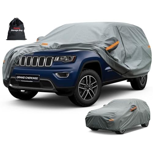 Kayme Heavy Duty SUV Car Cover Custom Fit Jeep Grand Cherokee (2010-2025) Waterproof All Weather for Automobiles, Full Exterior Covers Sun Rain UV Pro
