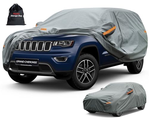 Image of Kayme Heavy Duty SUV Car Cover Custom Fit Jeep Grand Cherokee (2010-2025) Waterproof All Weather for Automobiles, Full Exterior Covers Sun Rain UV Protection.