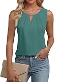 Cuptacc Camisetas Tirantes Mujer Cuello Redondo Camisola Mujer Verano Suelto sin Mangas Color Sólido Camisa Verde Menta, X-Small XS 30-32