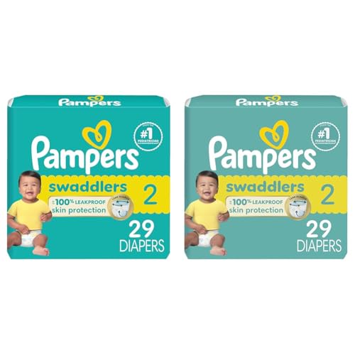 Pampers Swaddlers Diapers - Size 2, 29 Count, Ultra Soft Disposable Baby Diapers (Pack of 2)