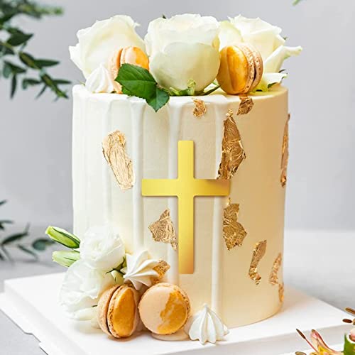 Gadpiparty 10 Pçs Topos De Bolo Cruzados Acrílico Decorações De Bolo De Batismo Pegas De Cupcake De