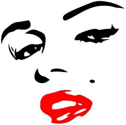 Delzam Sexy Marilyn Marilyn Monroe Face Red Lips 6" Black Car Truck Vinyl Decal Art Wall Sticker USA