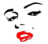 Delzam Sexy Marilyn Marilyn Monroe Face Red Lips 6" Black Car Truck Vinyl Decal Art Wall Sticker USA