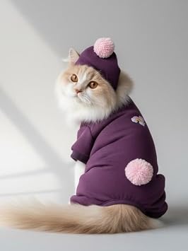 Purple Ponpon Pony Kedi Tulumu & Bere Tak m  |  ardonlu Polar Kuma  | T y D k lmesini Azalt r