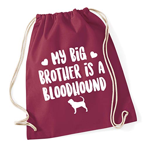 Hippowarehouse My big brother is a Bloodhound Drawstring Cotton School Gym Bag 37cm x 46cm, 12 litres
