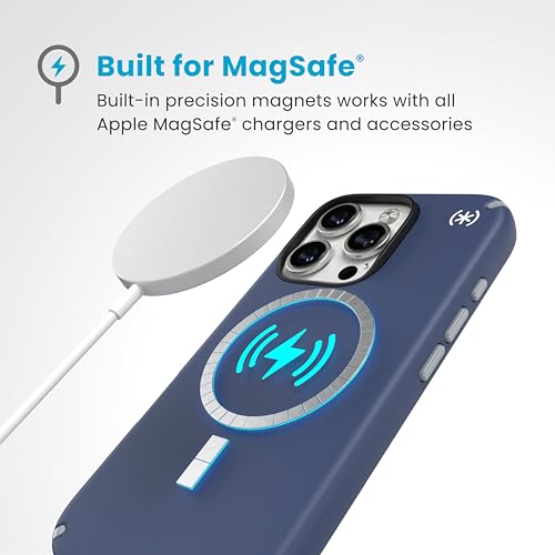 Image of Speck Blue iPhone 16 Pro Case MagSafe - Slim Phone Case iPhone 16 Pro - iPhone 16 Pro Phone Case - Presidio2 Pro - Coastal Blue /Dust Grey