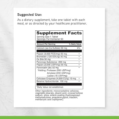 DAVINCI Labs Digestive Enzymes Dietary Supplement Supports Digestive Tract Function & Nutrient Absorption - with Calcium, Pepsin, Bromelain, Papain, Pancreatin and More - Gluten-Free - 90 Tablets
