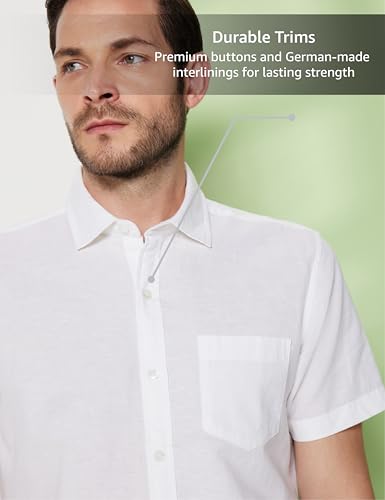 Image of Symbol Premium Men's Cotton Linen Casual Shirt - Regular Fit | Half Sleeve (Available in Plus Sizes)