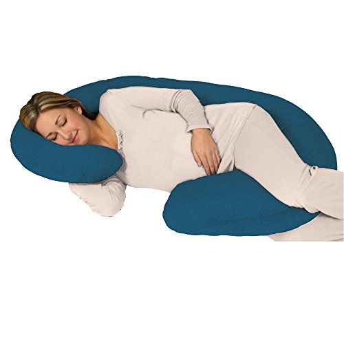 Snoogle Chic Jersey - Snoogle Total Body Pregnancy Pillow Jersey Knit Easy On-Off Zippered Cover - Charcoal #TOP1