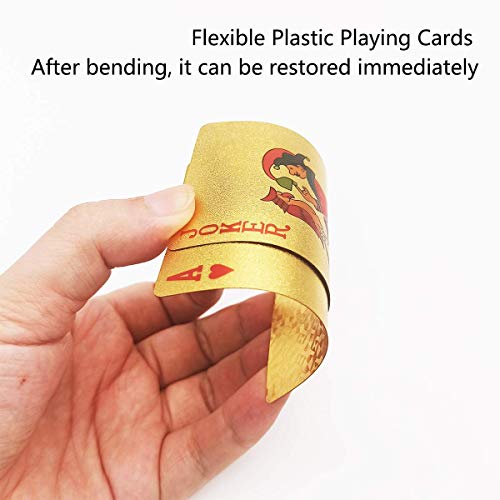 Acelion Waterproof Playing Cards, Plastic Playing Cards, Deck Of Cards (Gold Diamond Cards) #TOP5