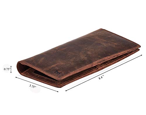 Long Wallet for Men Women Real Leather Bifold RFID Stylish Slim Handmade 2 ID Window Credit Card Holder in Gift Box2