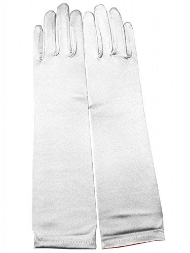 Women's Wedding Formal Satin Gloves Costume Glove White