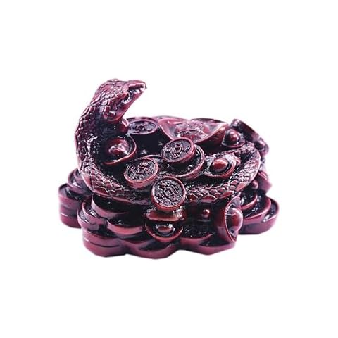 LHR trading inc Feng Shui Snake Figurine - Handmade Resin Snake Collectible Figurine Sculpture (Red) Cover