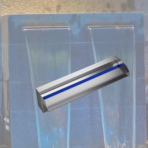 Anpassbare Wasserfall-Spillway für Teich und Garten – stabiles 304 Edelstahl-Wasserspiel mit einfacher Installation, breiter Bachlauf für Hinterhof-Steingärten (20 cm)