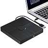 Wbacon External Blu Ray Drive, BD Player with Read/Write Capability Portable Blu-ray Player with USB 3.0 and Type-C CD/DVD Burner 3D Blu-ray Drive Compatible with Windows Laptop Desktop PC