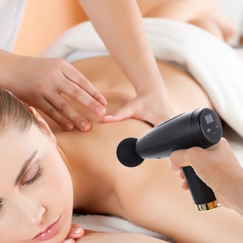 Masseur à percussion électrique portable avec batterie 1200mah noir LCD - 5
