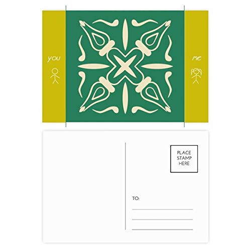Jeu de cartes postales pour ami avec motif Talavera vert, un lot idéal pour dire merci