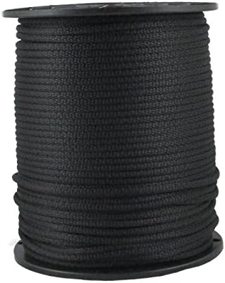 3/16" X 500 Ft Dacron Polyester Black Cord (#6)
