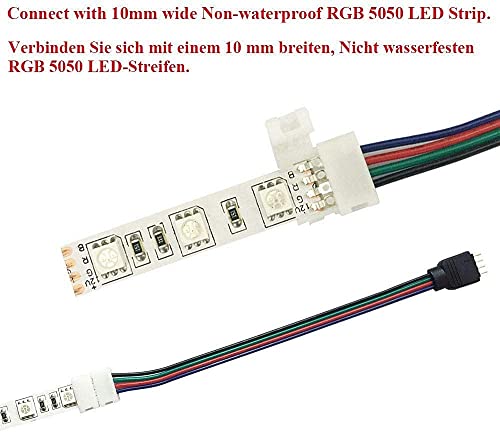 Tronicspros 10Pcs Rgb 5050 Led Strip Connector 4 Pin Led Tape Connector Led Ribbon Jumper Led Adapter Cable To Connect 10Mm Wide Rgb 5050 Led Strip To Led Controller Or Led Strip, 17Cm/6.7In Long #TOP3