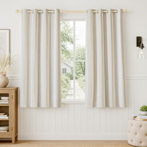 DriftAway Chris 100% Blackout Curtain 2 Panels Grommet, W52xL54, Beige