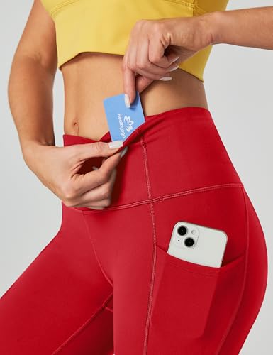 Image of Heathyoga Capri Leggings for Women High Waisted Capri Leggings with Pockets for Women Tummy Control Yoga Pants Women