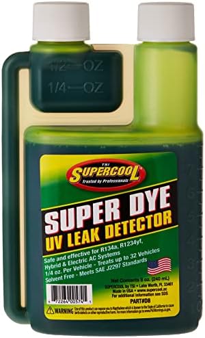 Supercool A/C Leak Detection Dye, 8 Oz, Green