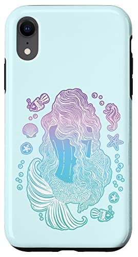 iPhone XR マーメイド 貝殻 シープリンセス パステルカラーの可愛いマーメイドコア スマホケース
